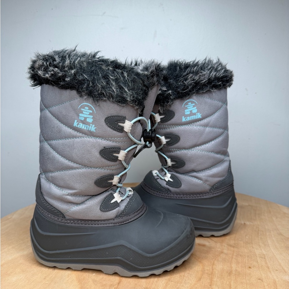 Kamik Kids' Snowangel Waterproof Winter Boots with Faux Fur Trim Size 1